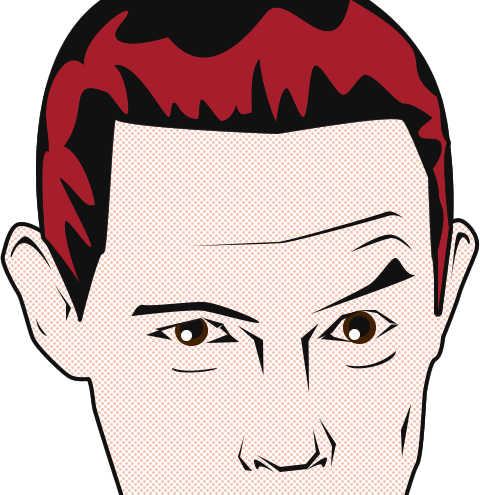 Portrait of Jared in the style of Roy Lichtenstein